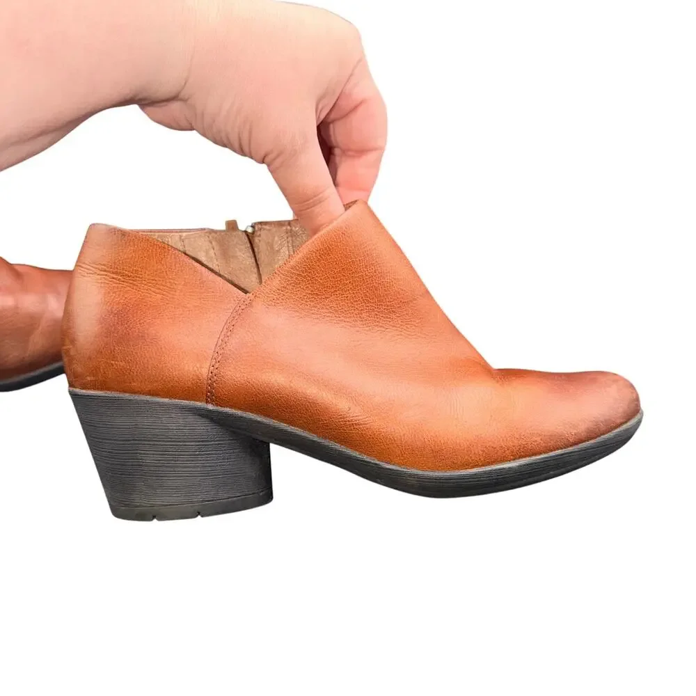 Dansko Maria Brown Leather Ankle Boots Women’s 38 US 7.5-8 Side Zip Booties